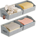 Homsorout Large Closet Organizers and Storage Bins - 4 Pack Trapezoid Storage Baskets for Shelves, Foldable Fabric Baskets with Handles Ideal for Closet, Basket, Wardrobe and Shelf Storage, Light Grey
