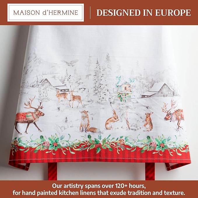 Maison d' Hermine 100% Cotton Apron for women with Pocket Kitchen Chef Apron for Men Cooking Gardening Server Waitress
