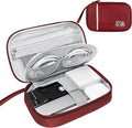 Lcsmaokin Travel Cable Organizer Bag Pouch Electronic Accessories Carry Case Portable Waterproof All-in-One Storage Bag for Cable,Charger, Phone, Hard Drive，SD Card-Wind Red