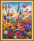Foxnyart Stamped Cross Stitch Kits Full Range of Embroidery Needlework Starter Kits for Beginners Adults 11CT Embroidery Patterns Art Crafts DIY Needlepoint Kit-Flower Scenery 16x20 inchs