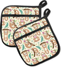 Pot Holders for Kitchen, Heat Resistance Hot Pads, Cute Potholder with Pocket for Kitchen Cooking Baking 2 Packs, Cute Sloths