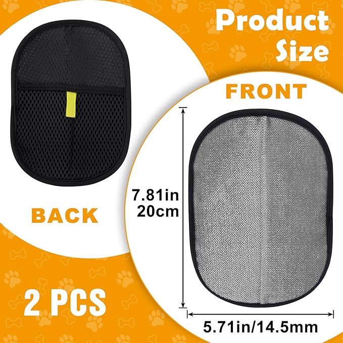 VARMDUKKE Pet Hair Removal Gloves for Cats and Dogs, Pet Hair Electrostatic Magic Brush Gloves, Efficient Pet Grooming Hair Remover Tools for Carpet, Couch, Laundry, Car Seat (2pcs, Black)