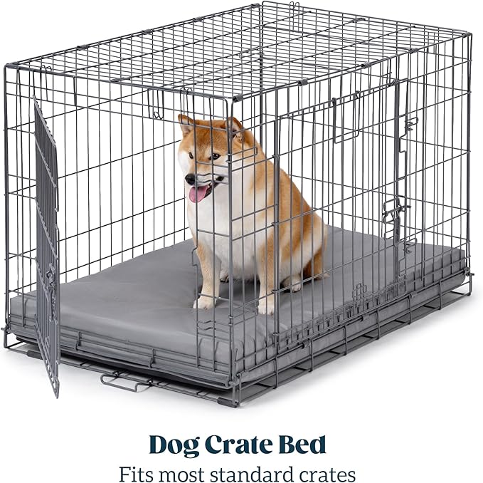 PELZIN Cybarmour Indestructible Dog Bed - Outdoor Waterproof Chew Proof Dog Crate Pad - Orthopedic Kennel Mat for Aggressive Chewers - Extra Large Breeds & Fits 48-Inch Crate - 47"x29", Limestone
