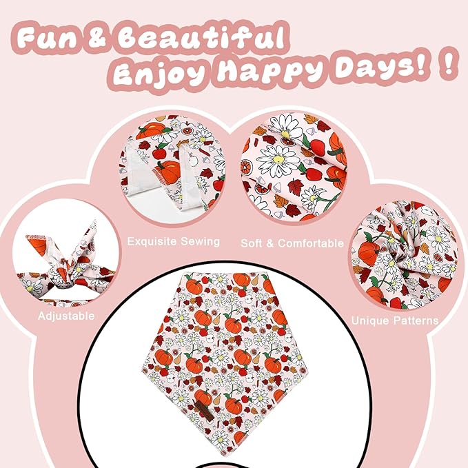 UP URARA PUP Pet Collar-Autumn Daisy Dog Collars-Pink Grid Puppy Collar-Adjustable, Sturdy & Cute Girl Boy Dog Collars for Outdoor Fun