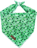 UP URARA PUP St. Patrick's Dog Bandanas, Shamrock Triangle Bid Scarf for Medium Large Girl Boy Dogs, Spring Cotton Puppy Kerchief, Green Dog Bandana