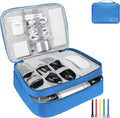 Lcsmaokin Electronics Travel Organizer,Large Double Layer Portable Waterproof Travel Organizer Bag for Charging Cable Storage,Ipad,Power Bank,Hard Drive,for Travel,Business,5pcs Cable Ties-Sky Blue
