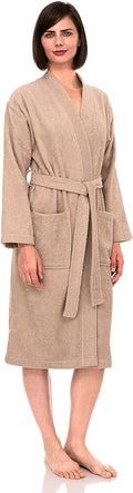 TowelSelections Womens Robe Cotton Kimono Bathrobe for Women Knee Length Terry Cloth Towel Robes for Women XS to 4X