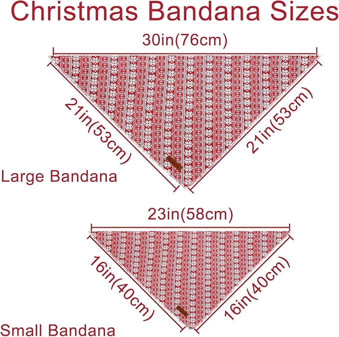UP URARA PUP Christmas Dog Bandana - Snowman Triangle Bid Scarf for Girl Boy, Cotton Pet Kerchief, Cute Red, Adjustable Winter Puppy Accessory for Small Medium Large Dogs