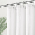 PANGSINNE Modern Shower Curtain for Stall - Water Repellent Waffle Textured 256GSM Heavy Duty Half Size Shower Curtains for Bath Tubs, Hotel Quality Narrow Bath Curtain Set with 6 Hooks, 36Wx72H