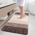 Arotive Microfiber Bathroom Rugs, Shaggy Soft and Absorbent Bath Rug, Non-Slip, Thick Plush Machine Washable Dry Bath Mats for Bathroom, Tub and Shower, 54x24, Brown, Rectangular