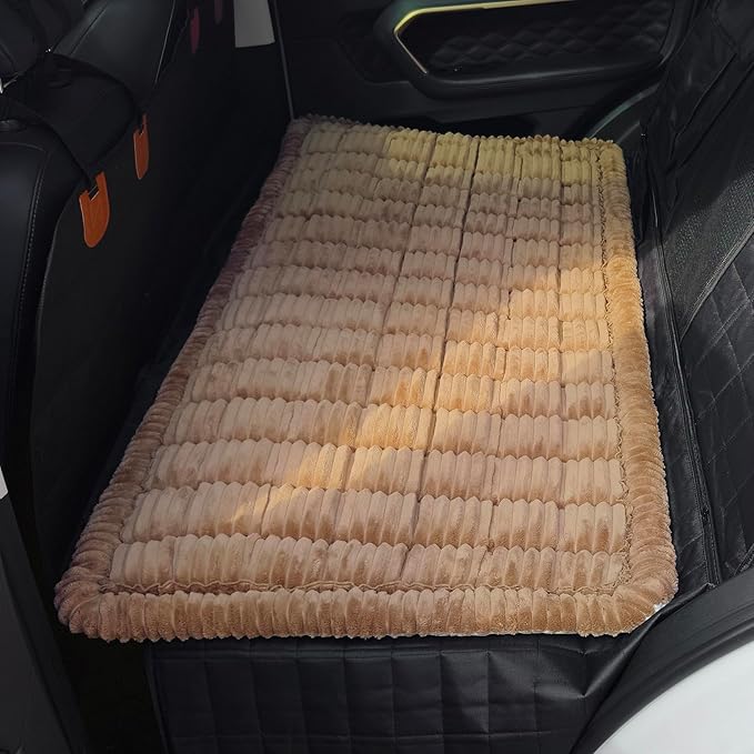 HOMEREFROM Dog Bed for Car, Backseat Pet Bed Mat, Dog Seat Cover for Car Back Seat, Non-Slip Travel Pet Mat, Fit for Backseat Extenders and Seat Covers (Darkcoffee, 24.8x54inch)