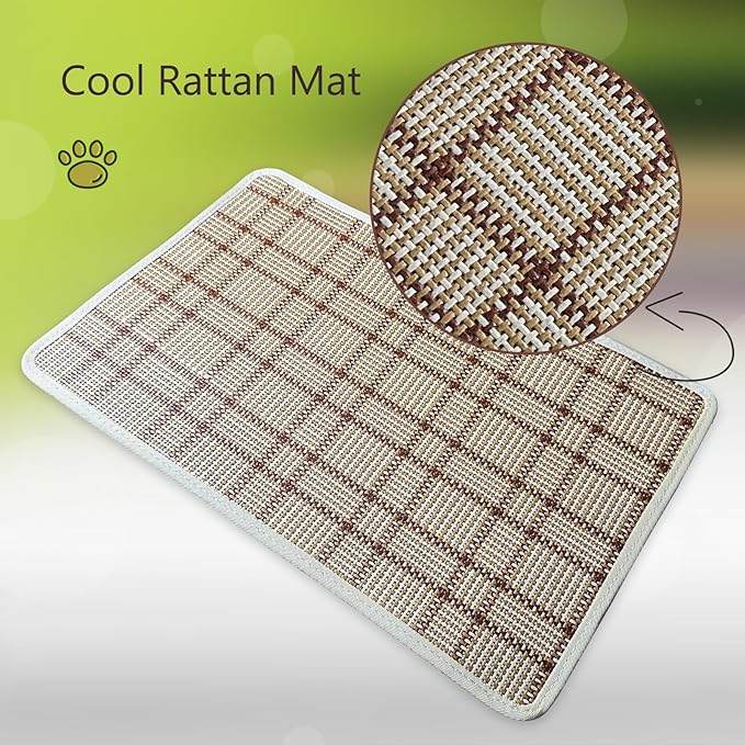 Replacement Pad for Dog Carrier Cat Carrier Pet Carrier, Plush and Rattan Mats, Double-Sided, Dog Bed Mat Crate Mat Kennel Pad 2-Pack