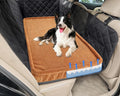 Dog Car Bed, Non-Slip Backseat Extender Pet Mat, Removable Washable Dog Bed for SUVs, Sedans & Trucks, Anti-Slip Travel Bed for Dogs, Easy Clean & Scratch-Proof & Comfort Brown（56"x28.7"