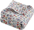 NTBAY 4 Layer Muslin Cotton Toddler Blanket, 42x60 Soft and Breathable Receiving for Newborns and Infants, Perfect for Crib, Stroller, Travel, Lightweight Nursery Blanket, Cartoon Train