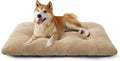 Bedsure Washable Dog Crate Bed Large Sized Dog, Comfort Fluffy Plush Pet Pillow Bed Kennel Pad with Non-Slip Bottom, Machine Washable Pet Sleeping Mat, 35"x23", Brown