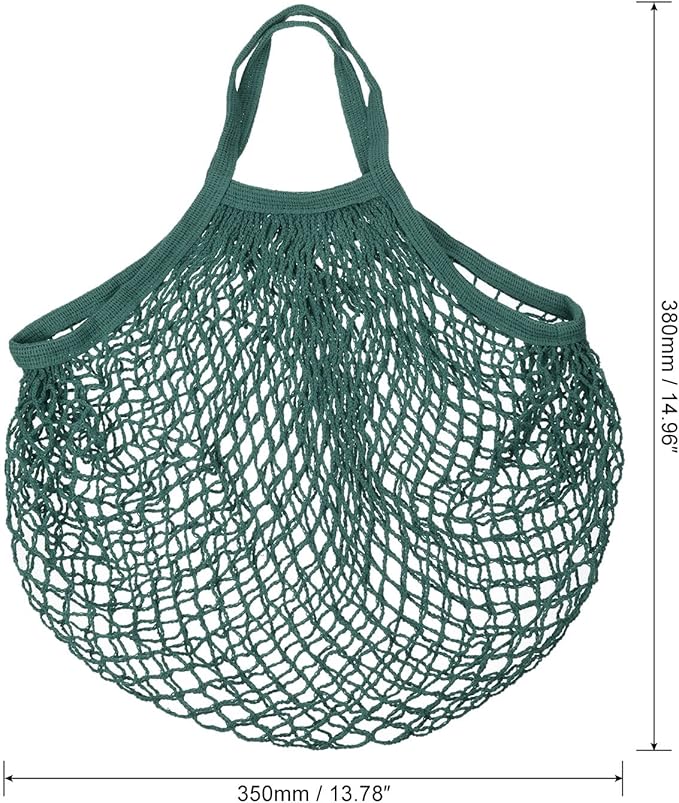 MECCANIXITY Cotton Mesh Bag Reusable Washable Mesh Net String Grocery Bags Organizer for Fruits Vegetables Shopping