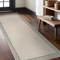 Easy Jute Rugs 2x7 Frame Bone Color Living Room Indoor Outdoor Runner Rug for Patio and Kitchen Rug High Traffic Washable Easy to Clean Solid Boho Woven Design Carpet (2 x 7)