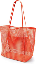 KALIDI BeachNylon Mesh Tote Bag, Casual Tote Bag Hobo Women Foldable MAX 23L Shoulder Bag For Beach Picnic Vacation