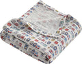 NTBAY 2 Layer Muslin Cotton Baby Swaddle Blanket, 30x40 Soft and Breathable Receiving for Newborns and Infants, Perfect for Crib, Stroller, Travel, Lightweight Nursery Blanket, Cartoon Train