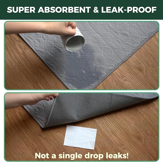 FXW Washable Pee Pads for Dogs, Leak-Proof & Non-Slip, Specifically Designed for FXW Rollick/Homeplus 32inch 6 Panels Dog Playpen, 35" Hexagon, Gray, 1 Pack