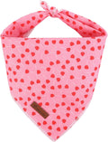 UP URARA PUP Valentine’s Dog Bandana, Valentine Triangle Bid Scarf for Girl Boy Small Medium Dogs or Cats, Adorable Puppy Wedding & Valentine’s Bandana, Cute Soft Cotton Pet Kerchief