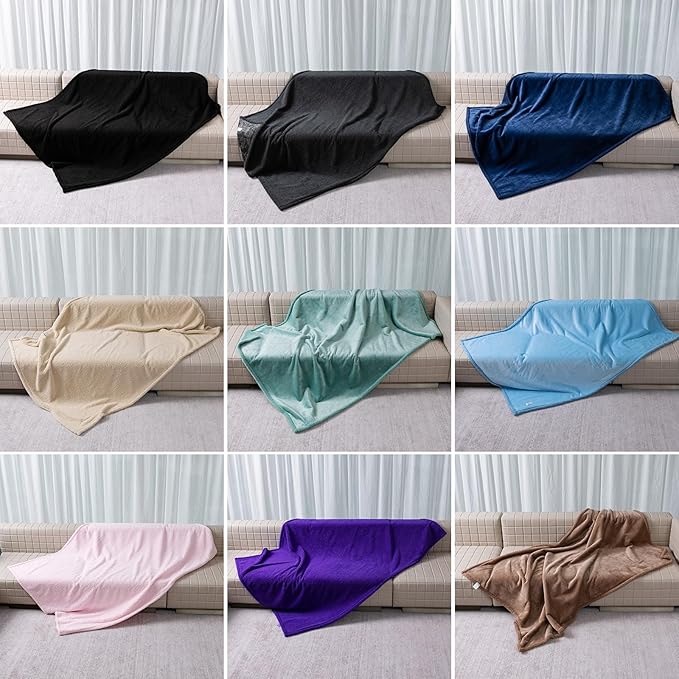 Maidewow Waterproof Dog Blanket Reversible Pet Bed Cover Puppy Blankets Leakproof Sofa Couch Washable Cover Cat Fluffy Black Pet Blanket for Warm-S