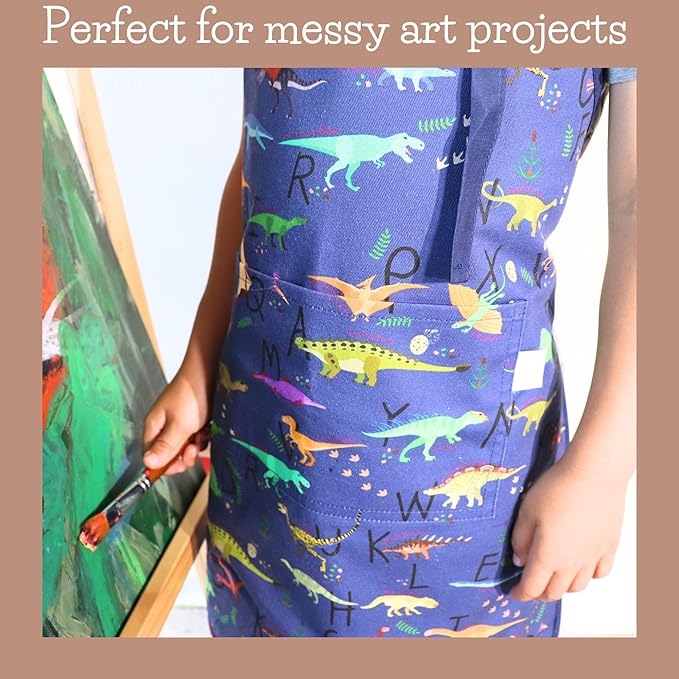 Kids Aprons for Girls and Boys, Toddler Apron with Pocket for Painting, Cooking, Baking, Gardening and Crafts