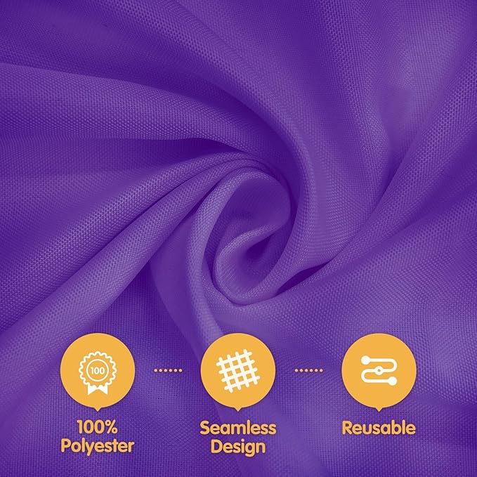 BRILLMAX 8 Pack Purple Tablecloths 70 x 120 Inch for 6ft or 8ft Rectangle Tables - Rectangular Bulk Linen Polyester Fabric Washable Cloth Cover for Wedding Reception Banquet Birthday Party