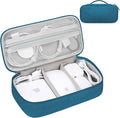 Lacdo Electronic Organizer Travel Cable Organizer Bag Pouch Tech Electronic Accessories Carry Case Portable Double Layers Charger Case for Cable, Cords, Charger, Earphone, Power Bank, Green