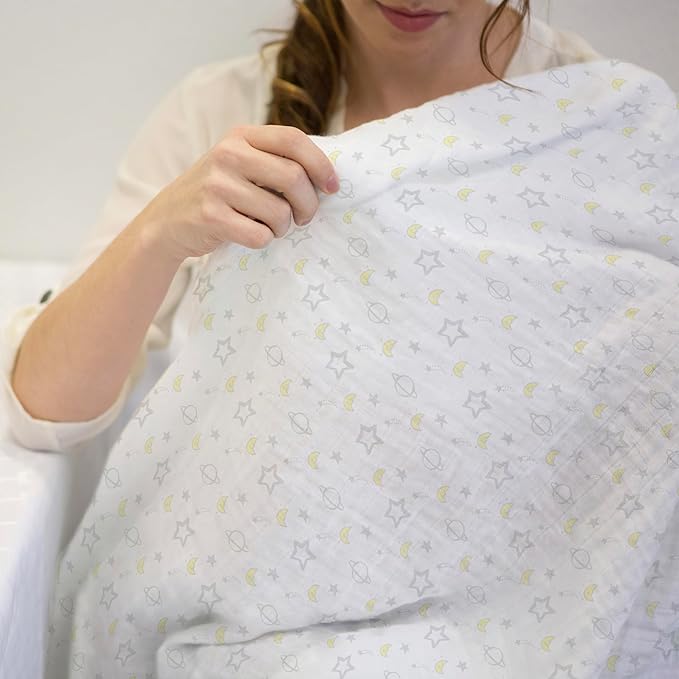 SwaddleDesigns Cotton Muslin Swaddle Blankets, Set of 4, Receiving Blankets for Baby Boys & Girls, Best Shower Gift, 46x46 inches, Black Hedgehogs