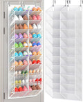 UVIAHOMI 30 Pairs Over the Door Shoe Organizer, Breathable Mesh Pocket Hanging Shoe Storage for Closet, 10-Tier Door Shoes Rack, Handing Shoes Holder Fit All the Family's Sneakers, Boots, Heels, White