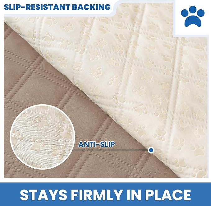 CYCMACO Waterproof Dog Bed Cover Pet Blanket, Soft Couch Cover for Dogs Washable, Non-Slip Dog Blanket Protect Furniture Couch Sofa Car for Puppy Large Dogs Cat (40x50 Inch, Khaki)