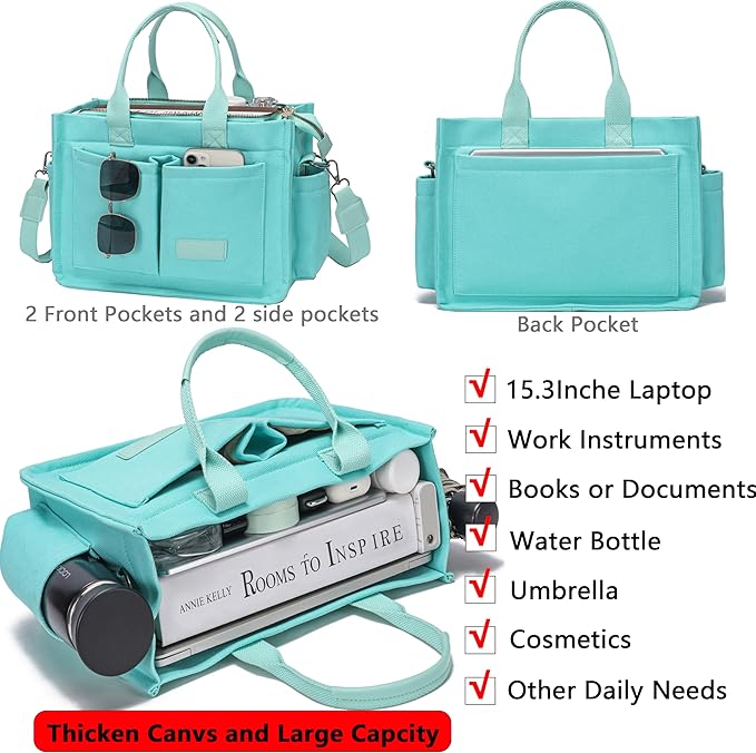 ZHMO Canvas Tote Bag for Women,Women's Bags Crossbody Bags Work Laptop Tote Bag Large Handbags Purse for Travel Nurse Teacher