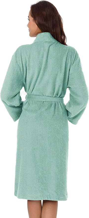 SIORO Women Terry Cloth Bath Robes with Pockets, Soft Long Cotton plush Kimono Wrap Bathrobe, Spa, Fuzzy Female nightgrown