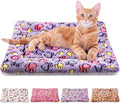 Tuanse 4 Pack Ultra Soft Dog Cat Bed Mat with Cute Prints Reversible Fleece Dog Crate Kennel Pad Cozy Washable Thickened Hamster Guinea Pig Pet Bed Mat for Small Animals(21 x 14 Inches,Vivid Color)
