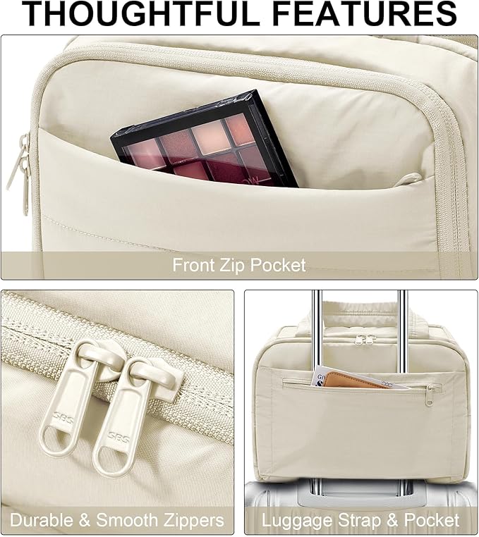 Bagstellar Travel Toiletry Bag, Lightweight Wide-open Large Puffy Toiletry Bag for Women, Quilted Makeup Bag Organizer Water-resistant Cosmetic Bag with Handle for Toiletries, Essentials, Accessories