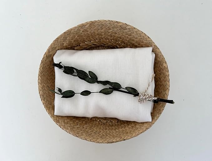 Linen Rayon Blend Fabric by The Linen Lab – Lightweight, Soft, Pre-Washed Material for Sewing, Clothing, Crafts & DIY (1 Yard pre Cut, White - Flat Gauze)