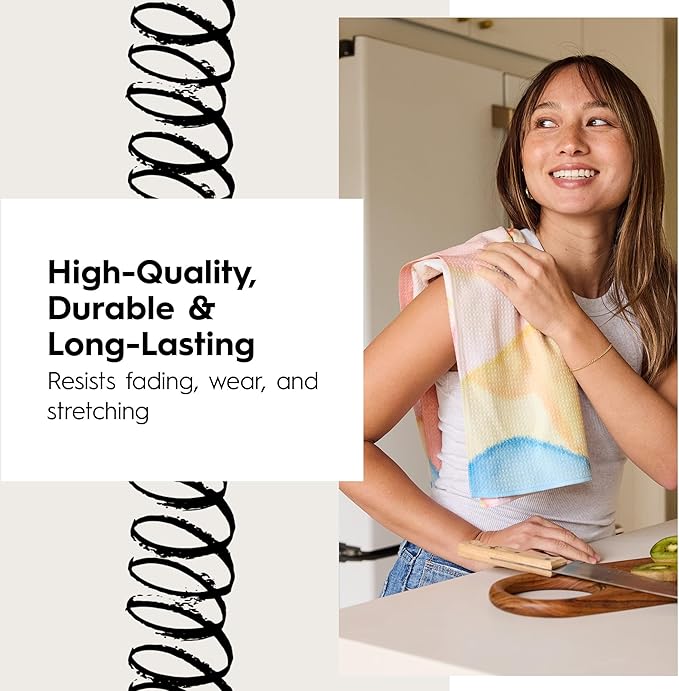 GEOMETRY Kitchen Tea Towel - Quick Dry Microfiber Cloth Dish Towels for Kitchen Drying - Premium Quick Dry Towel (USA Party, 1-Pack)