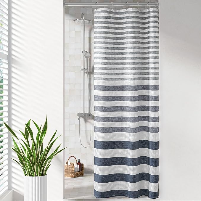 Madison Park Shower Curtain Spa Waffle Weave Stall Shower Curtain for Bathroom 3M Scotchgard Moisture Management, Spa Quality Modern Shower Curtains for Bathroom, Stall: 36x72'' Blue Ombre