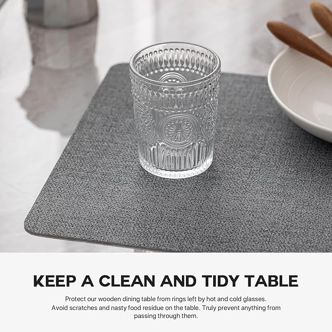 Faux Leather Placemats Set of 6 Vinyl Washable Wipeable Table Mats for Kitchen Dining Table Heat Resistant Waterproof Modern Indoor/Outdoor Placemats Non-Slip Easy Clean Place Mats (Stargaze)