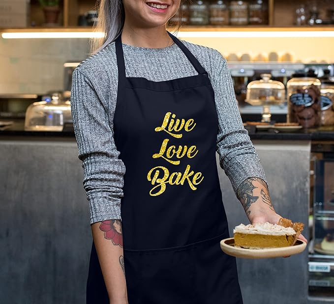 TEEAMORE Custom Aprons for Women Men Add Your Text Personalized Chef Kitchen Apron
