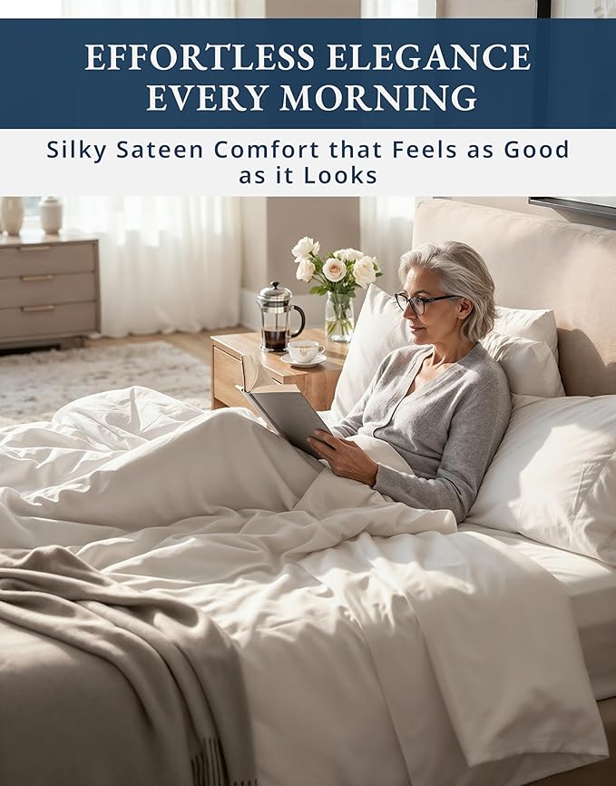 LANE LINEN 100% Egyptian Cotton Twin Sheets Set - 1000 Thread Count, Soft & Comfy Luxury Hotel Style Thick Cotton Twin Sheet Set, Fully Elasticized Reinforsed Seams No Pill Natural Cooling - White