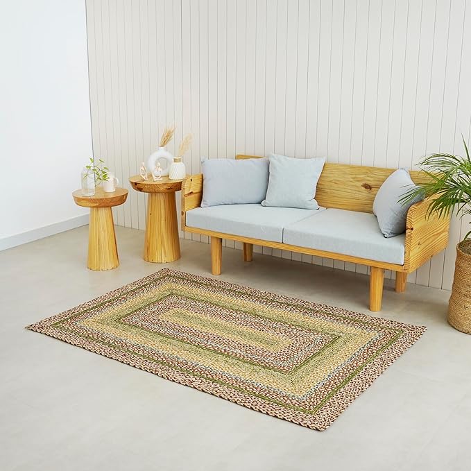Traditional Jute Braided Runner Rug, Rustic Primitive Country Décor for Kitchen, Entryway, Hallway, Autumn, 2'6"X8'