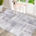 COMSLE Door Mat, Front Door Mat Indoor for Entrance Faux Wool Absorbent Non Slip Modern Throw Rug for Entryway Hallway Muddy Paws - Pet Friendly, 32x48 Inches,Gray/Blue Machine Washable