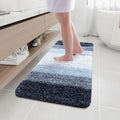 Arotive Microfiber Bathroom Rugs, Shaggy Soft and Absorbent Bath Rug, Non-Slip, Thick Plush Machine Washable Dry Bath Mats for Bathroom, Tub and Shower, 47x17, Dark Blue, Rectangular