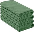 Homaxy 100% Cotton Waffle Weave Kitchen Towels - 4 Pack Soft and Absorbent Dish Towels - 16 x 26 Inches Quick Dry Hand Towels - Grass Green