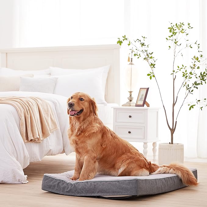 GOHOO PET Orthopedic Memory Foam Dog Bed, Cooling Dog Beds for Extra Large Dogs -Waterproof Pet Bed for Crate with Removable Washable Cover, XL(41inch,90Lbs)