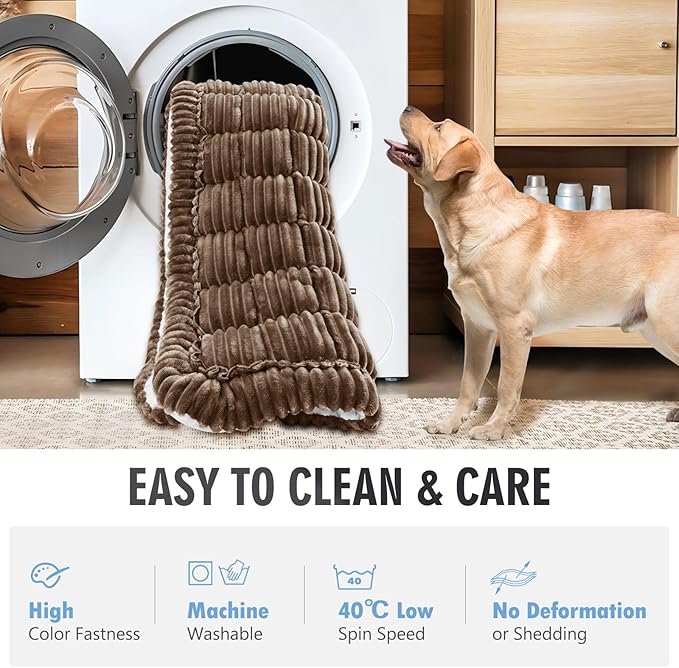 ROUWINNE Backseat Dog Bed Non-Slip, Dog Bed for Car Back Seat Soft and Comfortable, Back Seat Pet Bed Mat for Travel, Pet Car Blanket for Backseat Extender and Seat Covers Brown (51”X 23.5”)