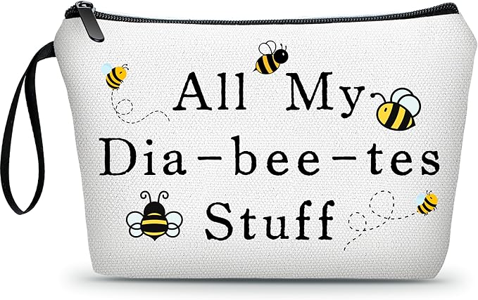 ARIOSEY Diabetic Gifts,Medicine Pouch,Makeup Bag Cute,Pill Pouch Bags,Bag Full Of Drugs,Diabetic Bags,Travel Cosmetic Bag,Diabetes Accessories,Christmas Gifts for Women