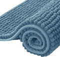 SUBRTEX Bathroom Rugs Chenille Bath Rug Soft Short Plush Bath Mat Soft Shower Mat Water Absorbent Shower Mat Quick Dry Machine Washable(Stone Blue,16" x 24")